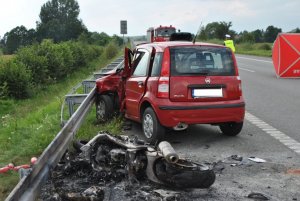 Wypadek na S-1 w Mierzęcicach. Nie żyje 28-letni motocyklista.