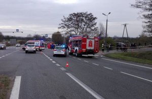 Miejsce wypadku na DK 94 w Sławkowie